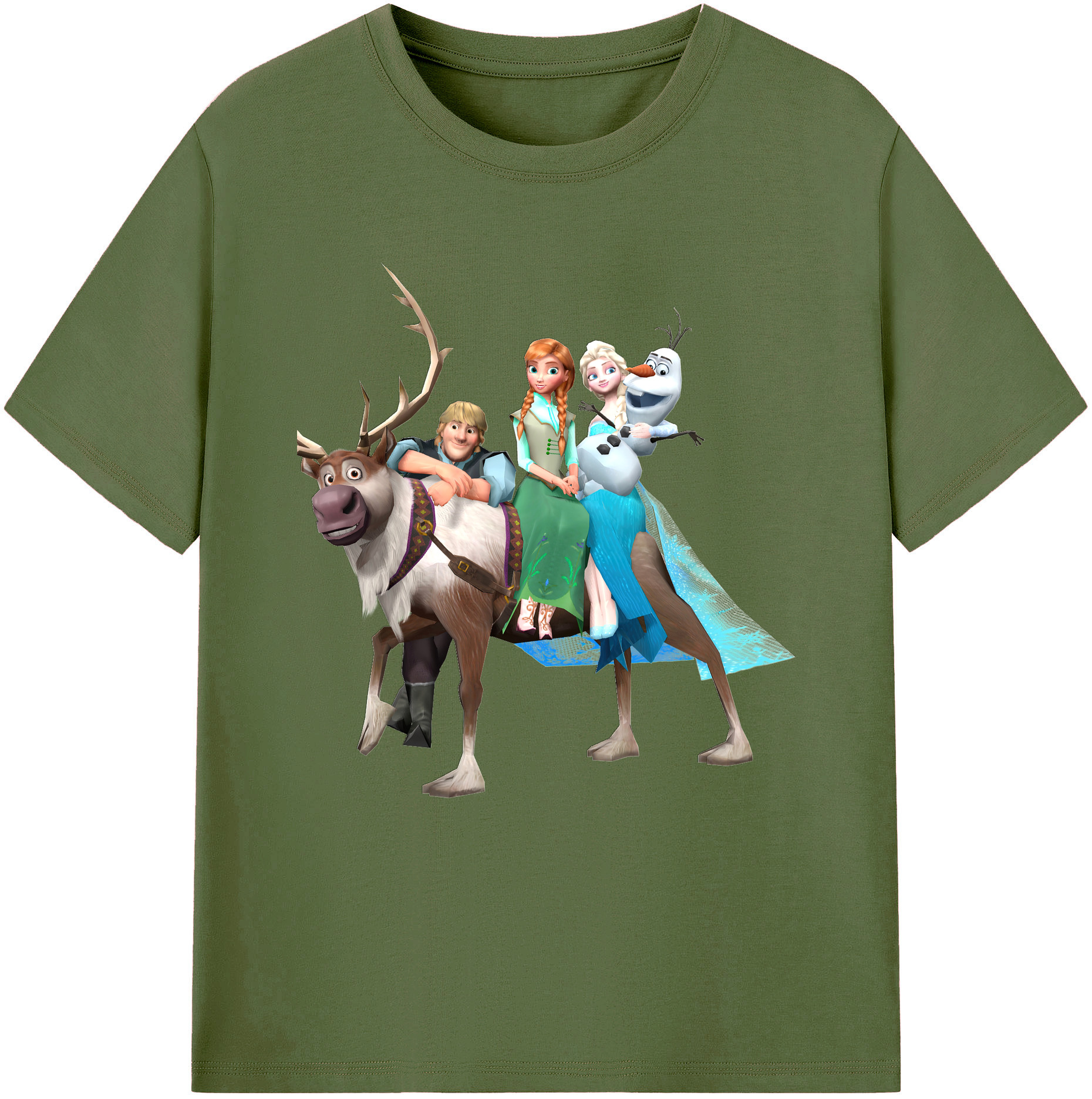 （画像用） アナと雪の女王 アンナ エルサ Frozen Anna Elsa 綿100％半袖Tシャツ（フロントプリント）